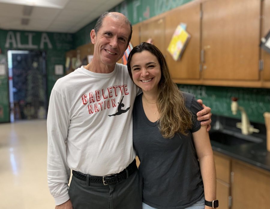 Vanessa Larco returned to Gables on Thursday, Dec. 9 while in town to visit Biology teacher Mr. Molina.