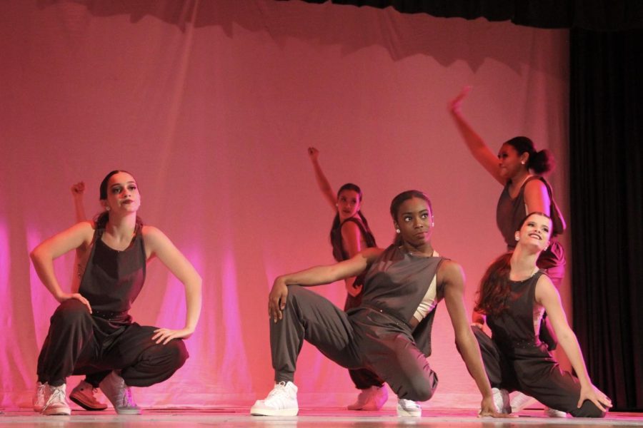The Gablettes Dance Team performing a hip hop routine called "Payback" during the intermission. 