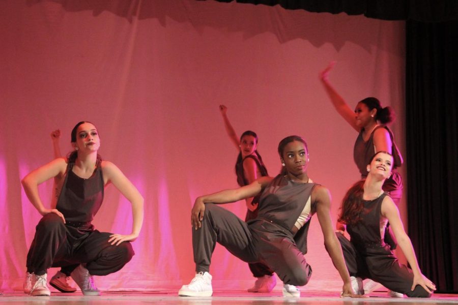 The Gablettes Dance Team performing a hip hop routine called Payback during the intermission. 