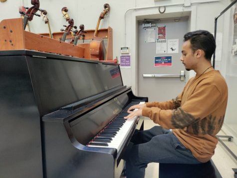 Before his performance at St. Mark's Lutheran Church, Gonzalez spent hours practicing both at school and in the Gables band room.