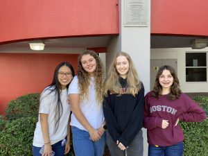 The four Class of 25' representatives, President Tiffany Beh, Vice President Allison D'alincourt, Secretary Caitlin Savage and Treasurer Melissa Hernandez (left to right), have already began to prepare for a successful sophmore year.