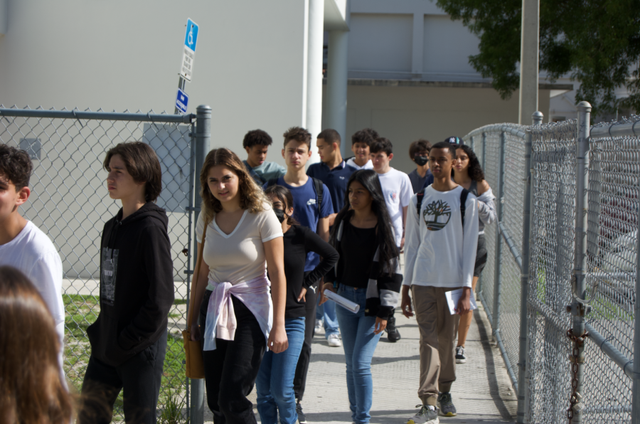 In groups, freshmen were introduced to the fields and courts where competitions and sports games come to life.