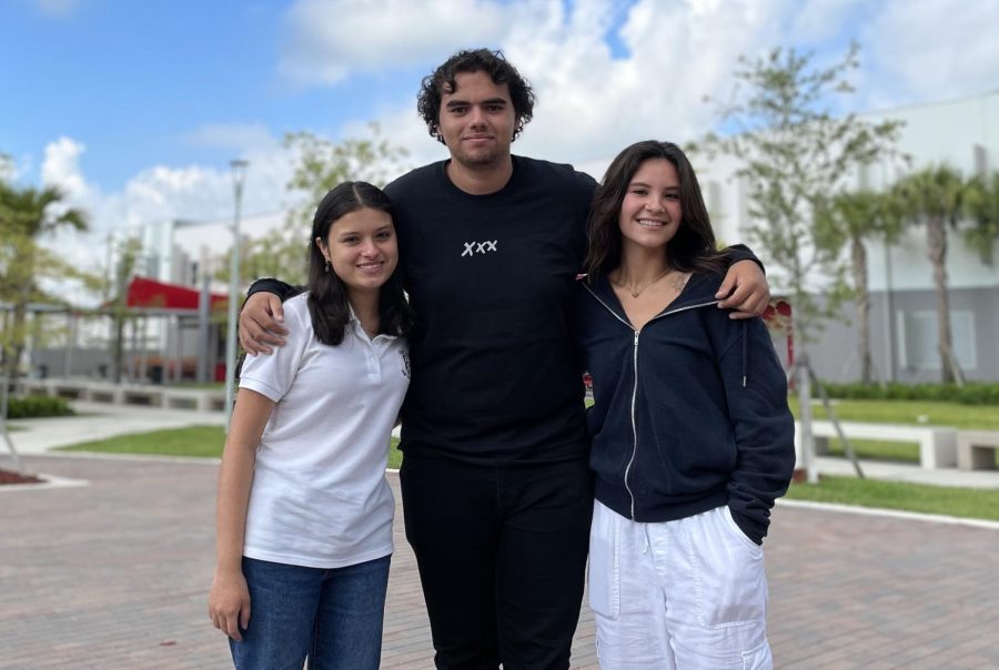 Maria Duarte, Ruben Duran and Mariana Gutierrez (left to right), spent their summer  completing their AOF summer internship.