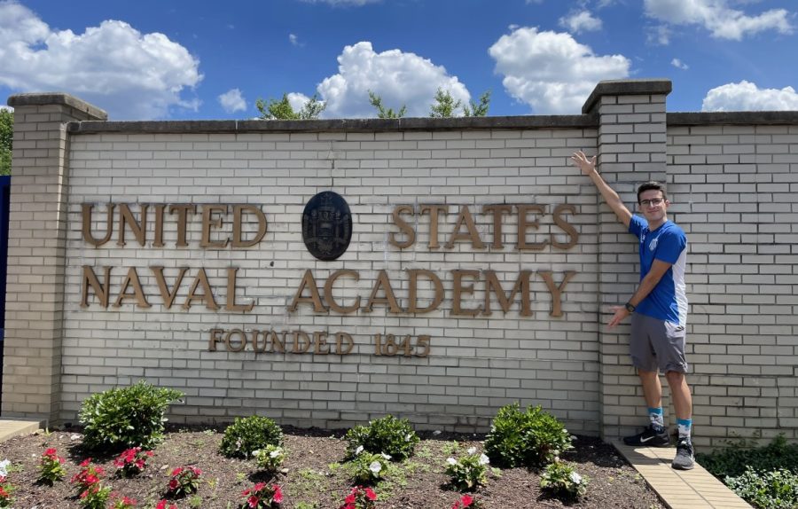 Although they were not allowed to use their phones while at the Naval Academy, senior Leonardo Grisard was able to sneak a quick photograph to commemorate his time there.