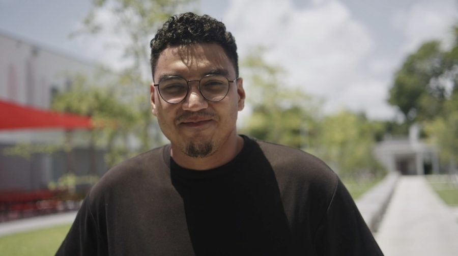 Having graduated from Gables in 2013, Raul Flores returns to his alma mater to film a promotional video for the King Jesus Ministry. 