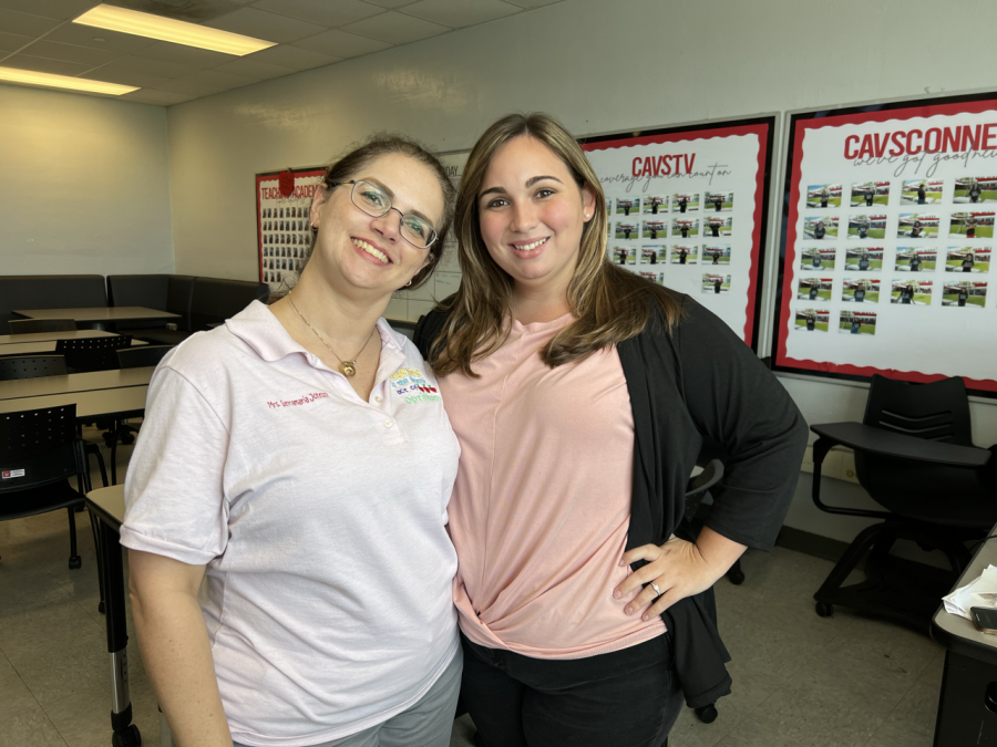 Smiling side by side, Ms. Santamaria (left) and Ms. Passwaters (right) prepare to take on the new academy as a team. 