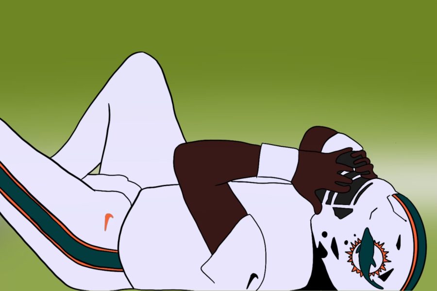 Miami+Dolphins+quarterback+Tua+Tagovailoa+suffered+a+devastating+injury%2C+which+resulted+in+the+alteration+of+the+NFLs+concussion+protocol.