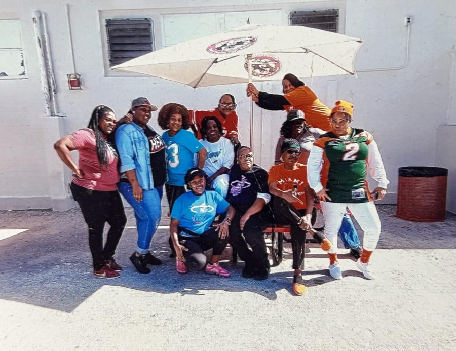 Celebrating spirit week, Mary Hodges (Miami Heat shirt) took to showcase her spirit among others in wearing sports jerseys.