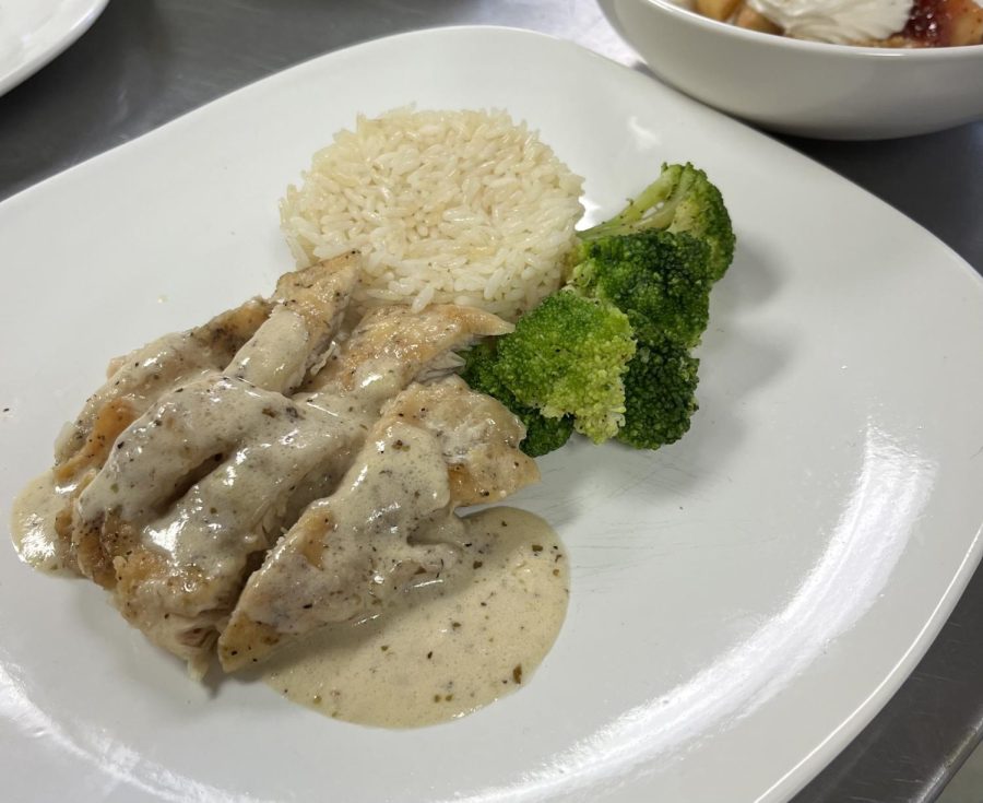 Tasked to make a menu for her STAR Event, Levi Perezs main dish was a chicken breast with dijon sauce, rice pilaf and a side of sautéed broccoli.