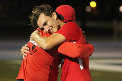 Senior Marcos Algeciras beams after beating Palmetto in the regional semifinals. 