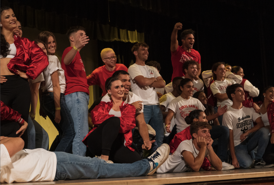 On stage, the seniors enjoyed one last dance with their fellow classmates before graduation. 