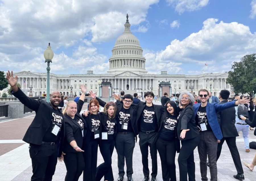Celebrating a journey of how far Charm Dept. has achieved, the national team takes a picture behind Capitol Hill, where their next challenge takes place on  Day 2.