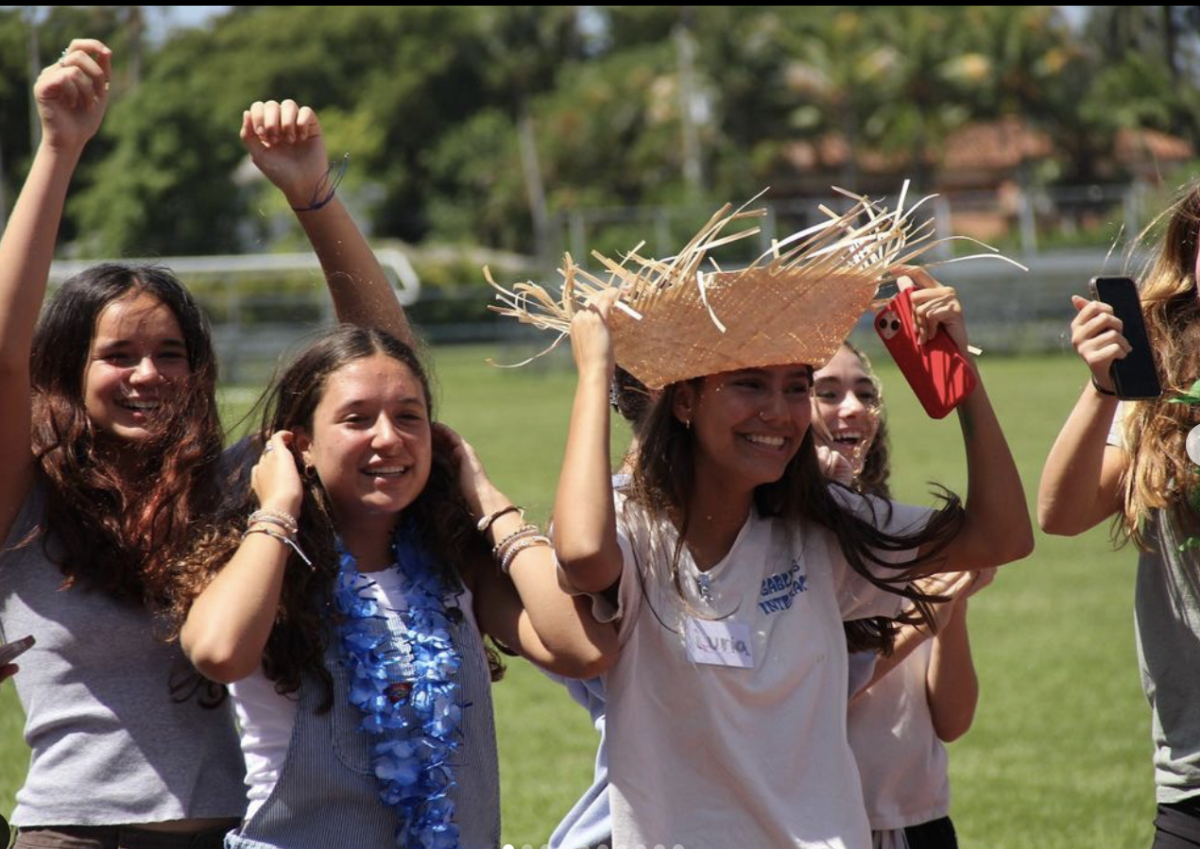 Before their rockets are launched, campers and volunteers alike cheer in hopes of having the highest trajectory. Props and posters were waved around as a preparation for the launching.