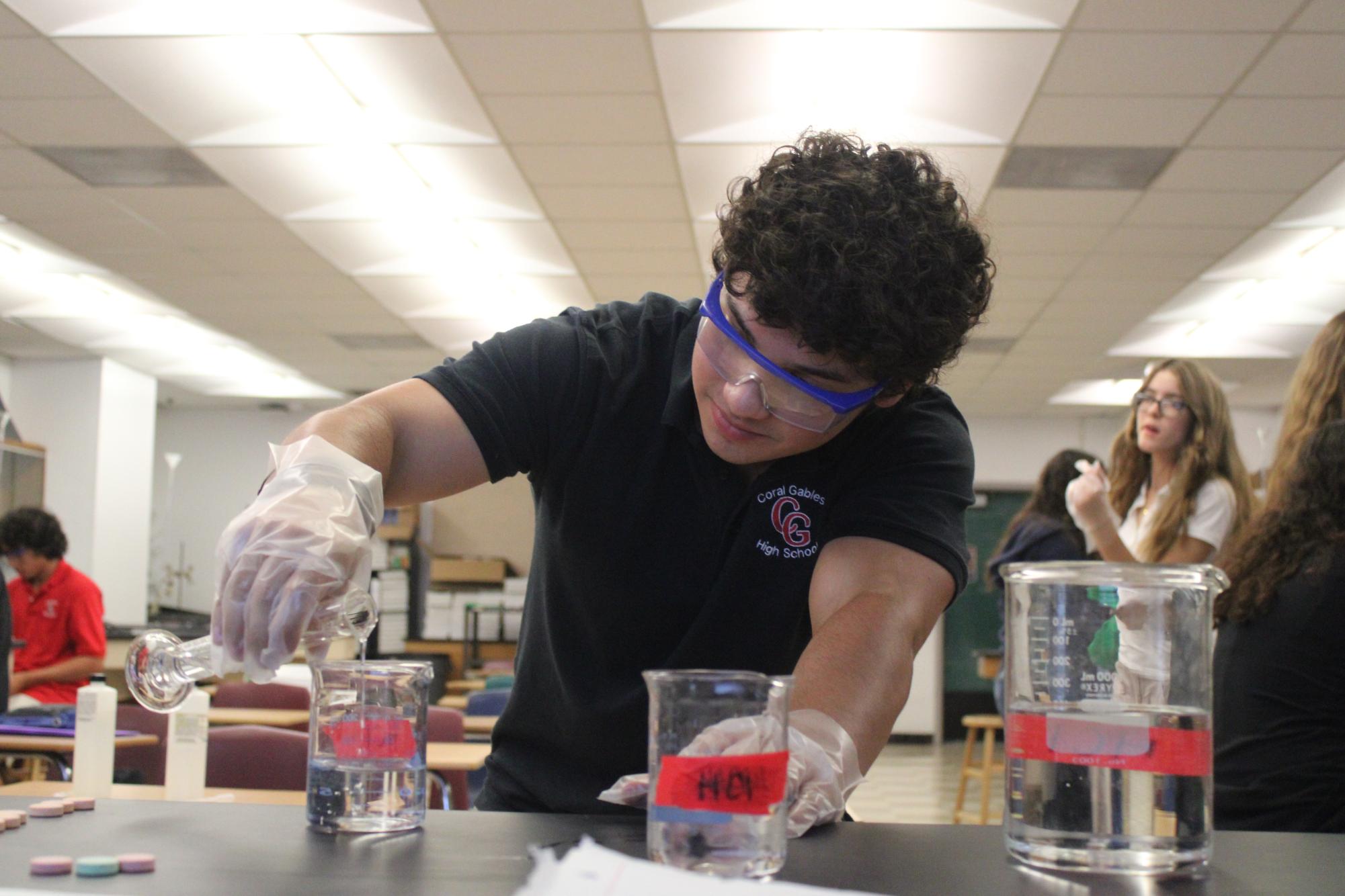 IB Chemistry Students Work to Neutralize Tablets with Hydrochloric Acid