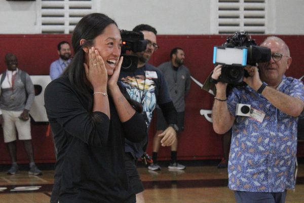 Walking into the gymnasium, Ms. Alexia Clark was surprised by student-athletes as she is presented with an award, rewarding her for her dedication as an athletic trainer. Being here for six years, she has helped so many athletes raise her heads back up.