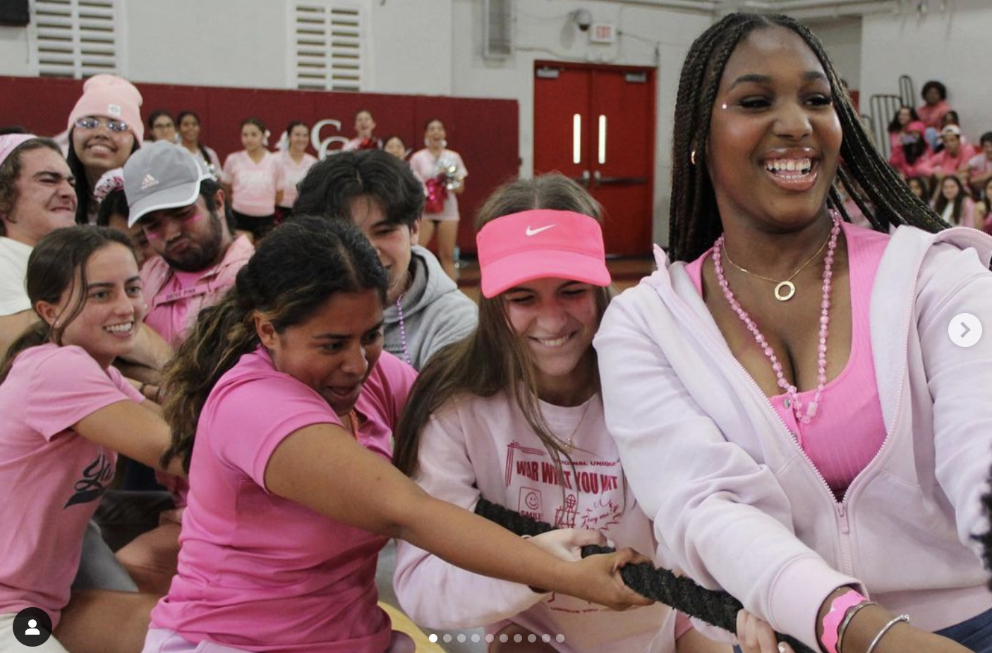 In honor of Breast Cancer Awareness, Gables hosted their annual Pink pep rally.