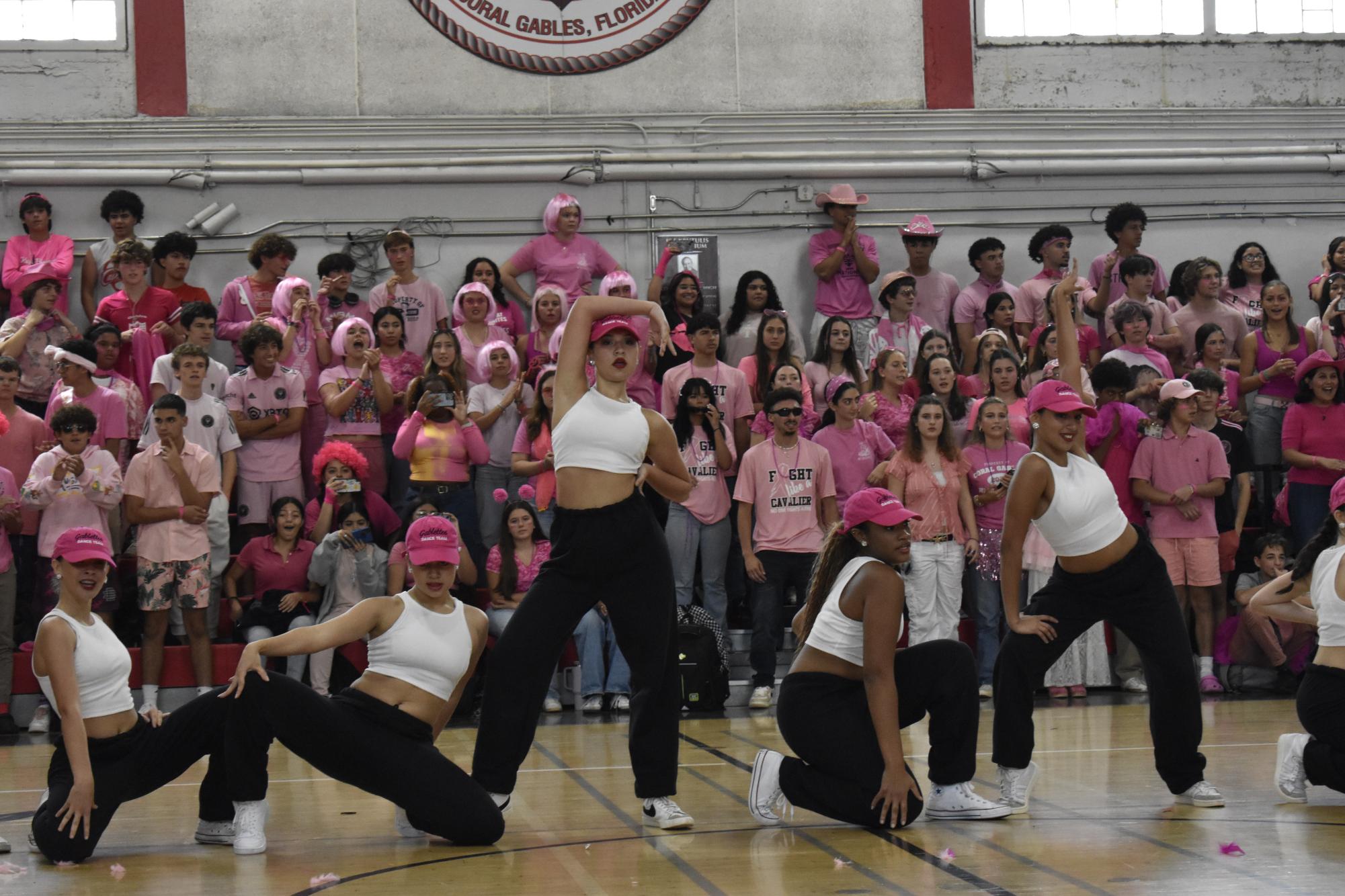 The Gablettes pose, the final move to end one of their dance routines.