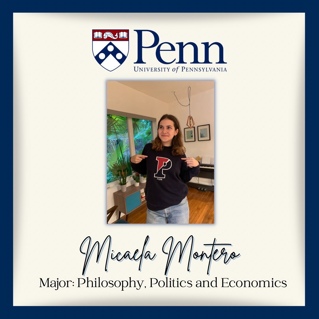Senior Micaela Montero from the Class of 23 attended University of Pennsylvania.