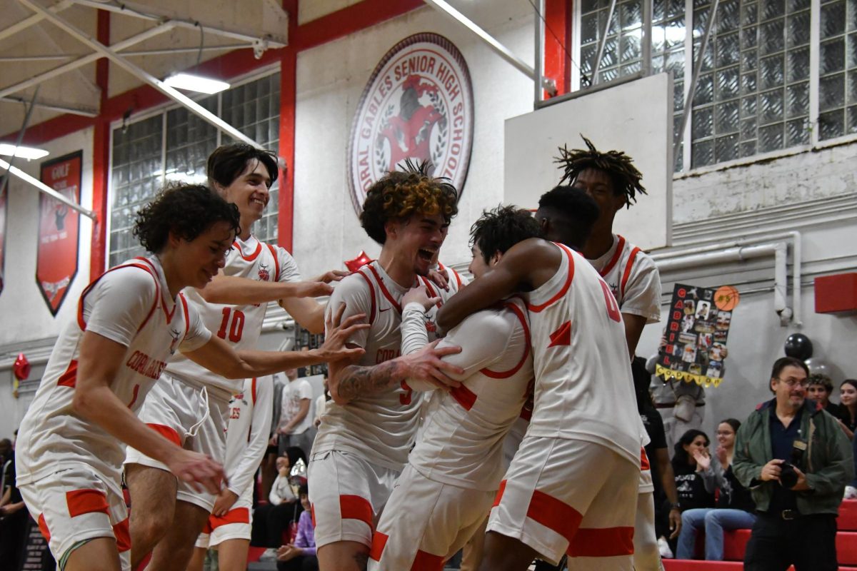 Senior and captain Gabriel Chang scores, expanding the Cavaliers lead. A reaction from his teammates is imminent, as they cheer him on for the hard-work he models.  