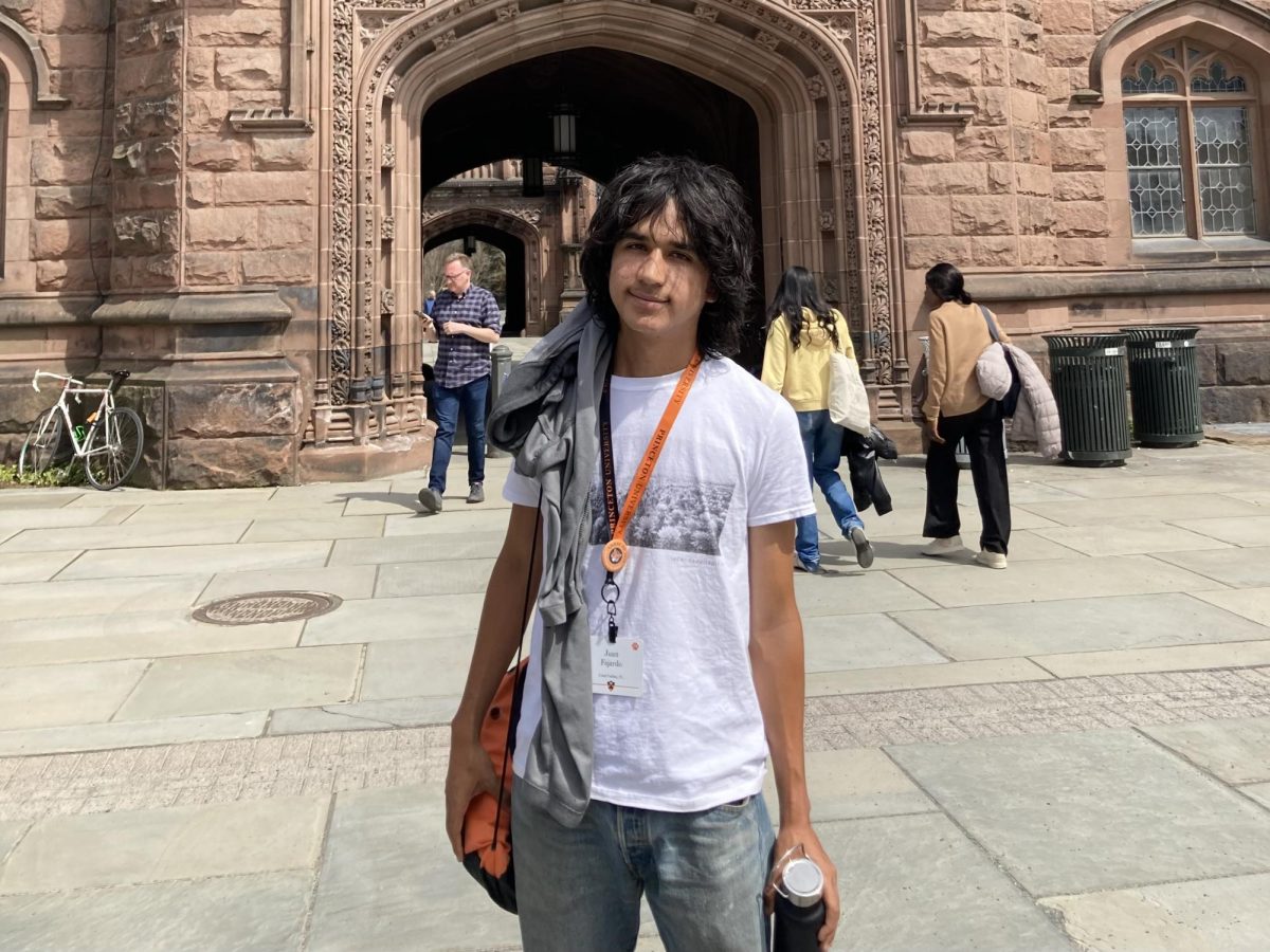 Capturing a photo in front of the East Pyne building, Fajardo attended Princetons visit for admitted students committing to the school on April 9, 2024. 