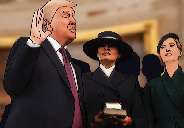 Trump becomes the 45th president of the United States, taking the oath of office with Chief Justice John Roberts.
