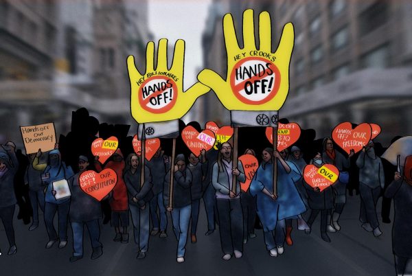 In the Hands-Off nationwide movement,  crowds desperately gathered to oppose Trump's administration.